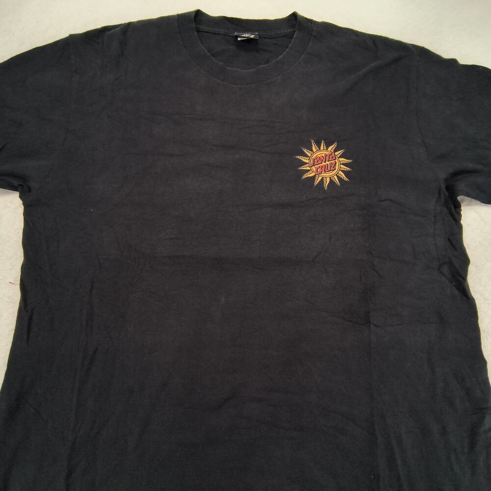 Santa Cruz Casual Crew Neck Short Sleeve Graphic Shirt Mens Size Large L Black